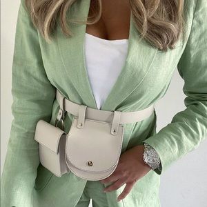 Zara leather belt with coin pockets